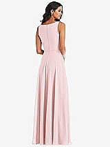 Alt View 5 Thumbnail - Ballet Pink Deep V-Neck Chiffon Maxi Dress