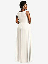 Rear View Thumbnail - Ivory Deep V-Neck Chiffon Maxi Dress