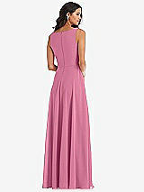 Alt View 5 Thumbnail - Orchid Pink Deep V-Neck Chiffon Maxi Dress