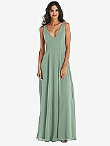 Alt View 3 Thumbnail - Seagrass Deep V-Neck Chiffon Maxi Dress