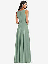 Alt View 5 Thumbnail - Seagrass Deep V-Neck Chiffon Maxi Dress