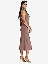 Side View Thumbnail - Sienna Draped Twist Halter Tie-Back Midi Dress - Paloma