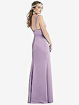 Rear View Thumbnail - Pale Purple Twist Strap Maxi Slip Dress with Front Slit - Neve