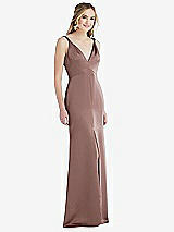 Front View Thumbnail - Sienna Twist Strap Maxi Slip Dress with Front Slit - Neve