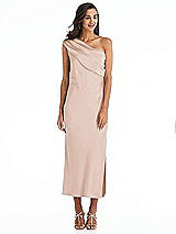 Alt View 1 Thumbnail - Cameo Draped One-Shoulder Convertible Midi Slip Dress