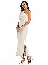 Alt View 2 Thumbnail - Oat Draped One-Shoulder Convertible Midi Slip Dress