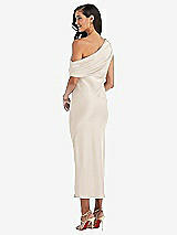 Rear View Thumbnail - Oat Draped One-Shoulder Convertible Midi Slip Dress