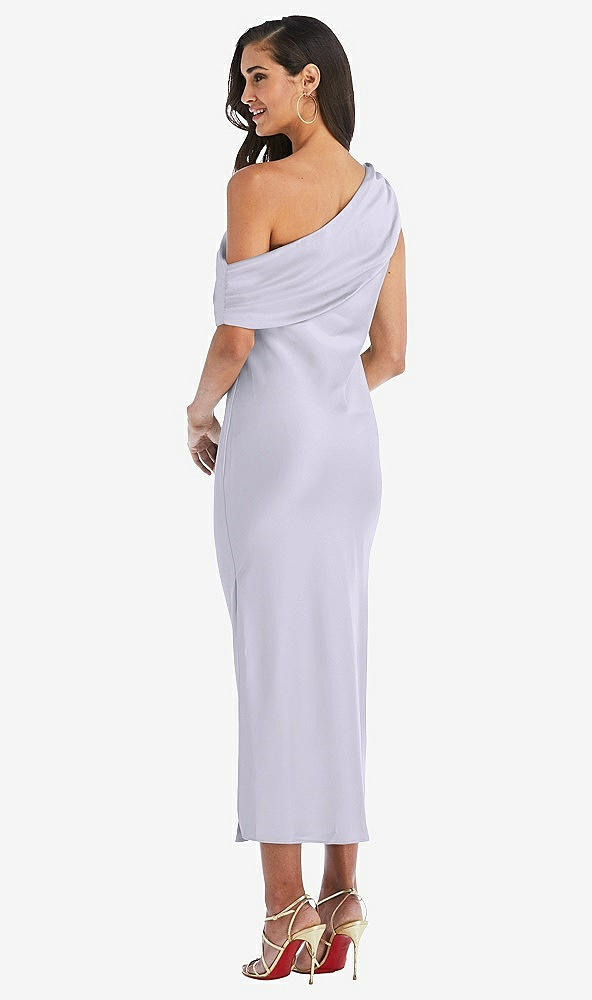 Back View - Silver Dove Draped One-Shoulder Convertible Midi Slip Dress