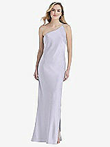 Front View Thumbnail - Silver Dove One-Shoulder Asymmetrical Maxi Slip Dress