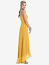 Side View Thumbnail - NYC Yellow Scoop Neck Ruffle-Trimmed High Low Maxi Dress