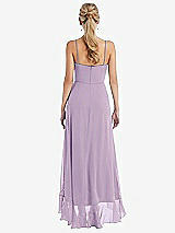 Rear View Thumbnail - Pale Purple Scoop Neck Ruffle-Trimmed High Low Maxi Dress