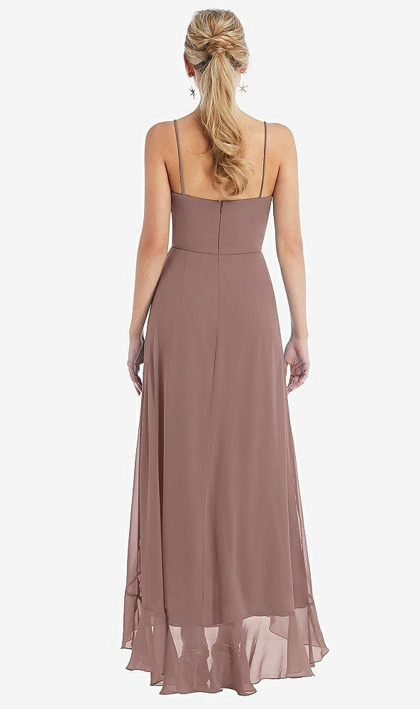 Back View - Sienna Scoop Neck Ruffle-Trimmed High Low Maxi Dress