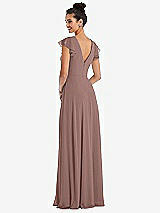 Rear View Thumbnail - Sienna Flutter Sleeve V-Keyhole Chiffon Maxi Dress