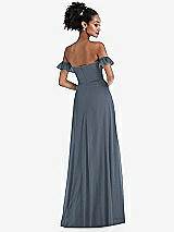 Rear View Thumbnail - Silverstone Off-the-Shoulder Ruffle Cuff Sleeve Chiffon Maxi Dress