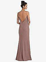 Rear View Thumbnail - Sienna Open-Back High-Neck Halter Trumpet Gown