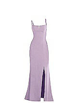 Alt View 1 Thumbnail - Pale Purple Notch Crepe Trumpet Gown with Front Slit