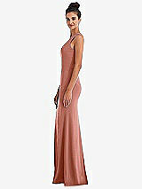 Side View Thumbnail - Desert Rose Criss-Cross Cutout Back Maxi Dress with Front Slit