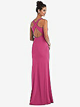 Front View Thumbnail - Tea Rose Criss-Cross Cutout Back Maxi Dress with Front Slit