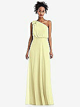 Front View Thumbnail - Butter Yellow One-Shoulder Bow Blouson Bodice Maxi Dress