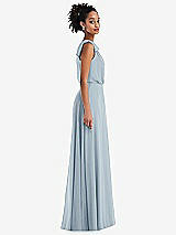 Side View Thumbnail - Mist One-Shoulder Bow Blouson Bodice Maxi Dress