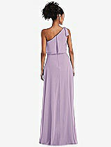 Rear View Thumbnail - Pale Purple One-Shoulder Bow Blouson Bodice Maxi Dress