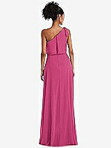 Rear View Thumbnail - Tea Rose One-Shoulder Bow Blouson Bodice Maxi Dress
